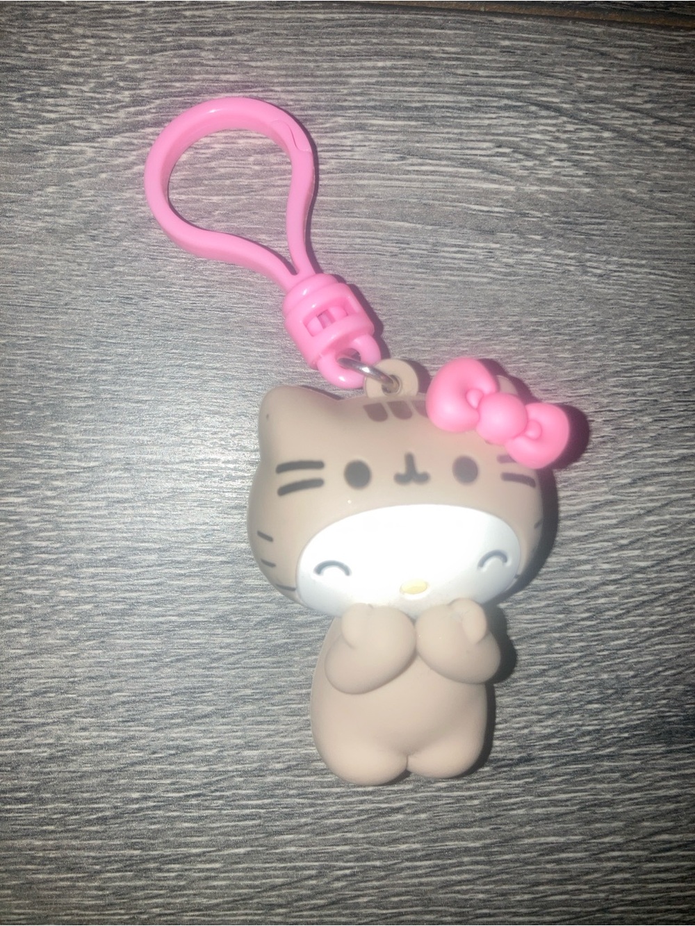 Hello Kitty and Pusheen Keychain Plush with Pink Bow and Clip